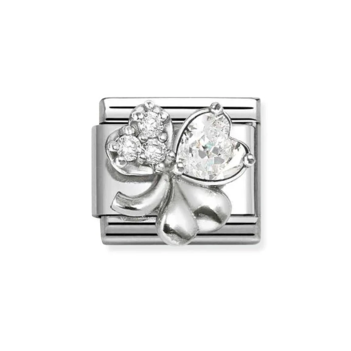 Nomination Silver Clover With CZ Hearts Charm