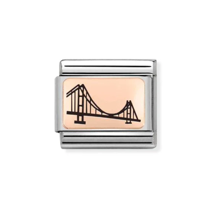 Nomination Rose Gold Classic Plates Humber Bridge Charm