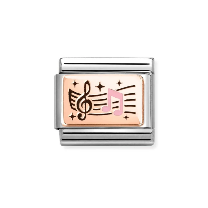 Nomination Classic Rose Gold Treble Clef and Notes Charm