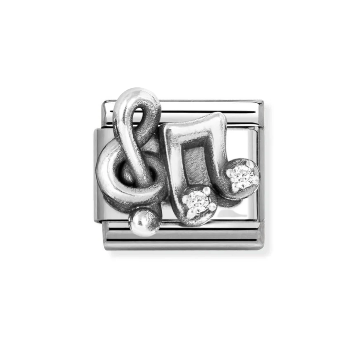 Nomination Classic Silver Treble Clef CZ Charm