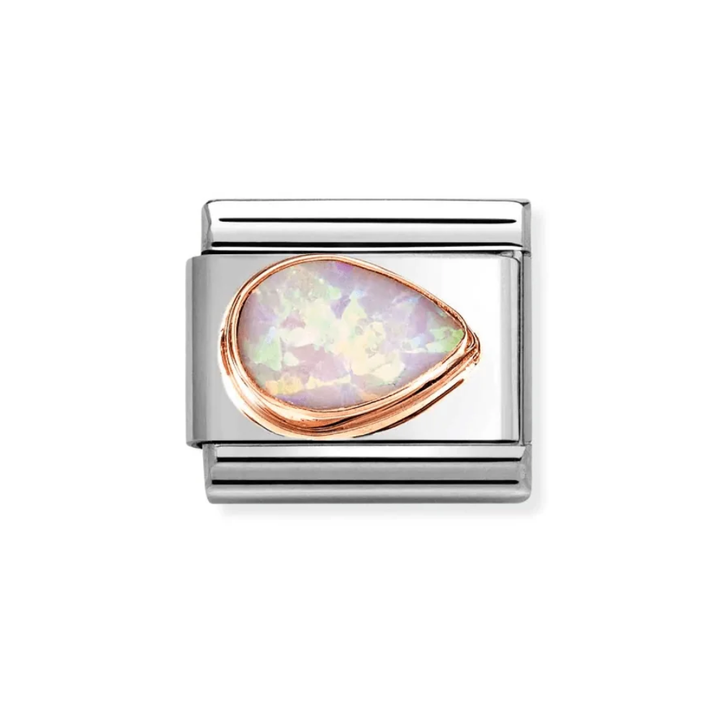 Nomination Classic Rose Gold Pink Opal Right-Drop Charm