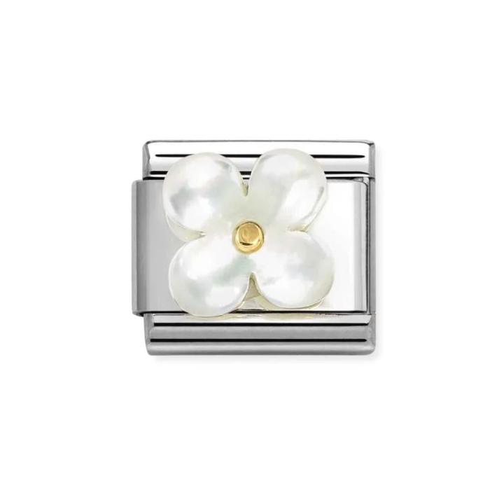 Nomination Classic White Mother of Pearl Flower Charm