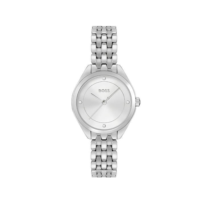 Boss Silver White Mae Round Womens Link Bracelet Watch