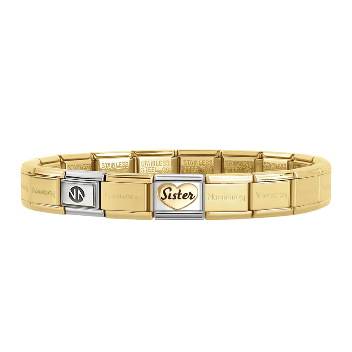 Nomination Gold Starter Bracelet With Sister Charm