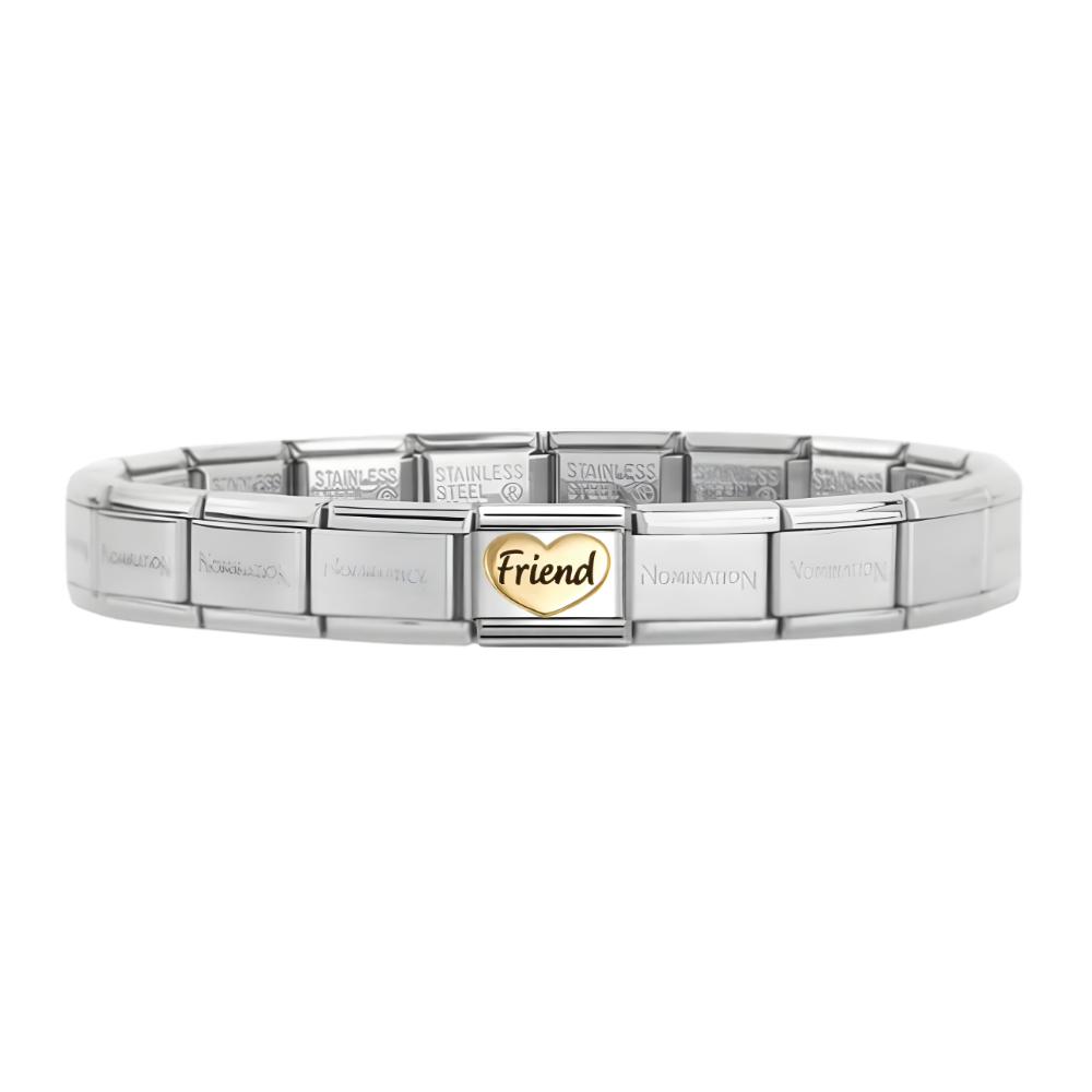 Nomination Silver Starter Bracelet With Gold Friend Charm