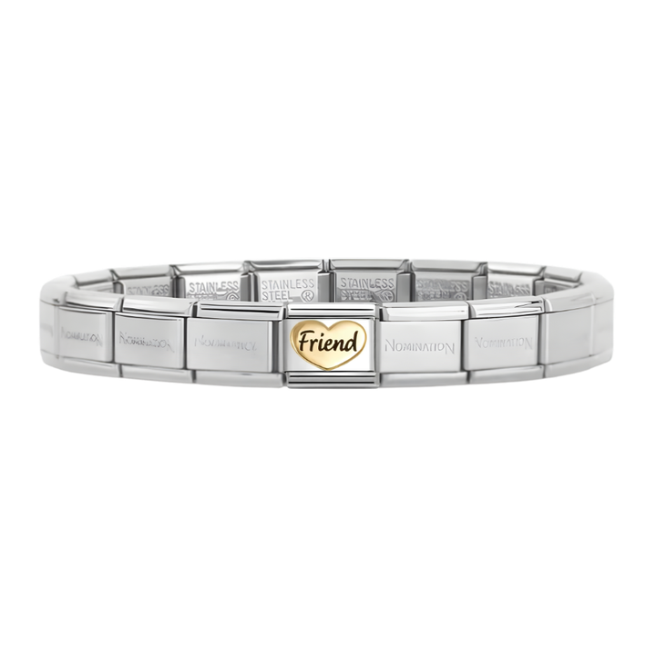 Nomination Silver Starter Bracelet With Gold Friend Charm