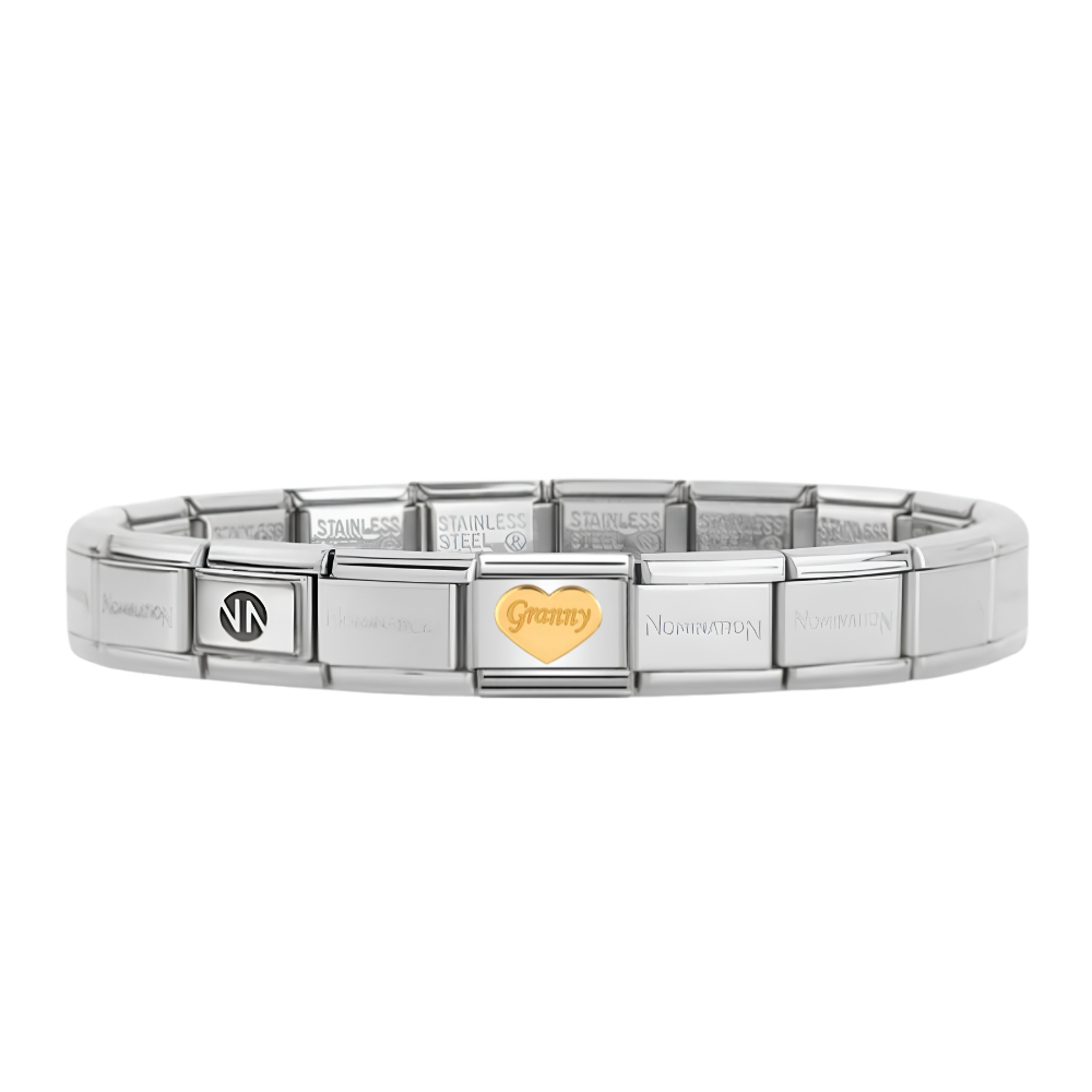 Nomination Silver Starter Bracelet With 18ct Gold Nanny Charm