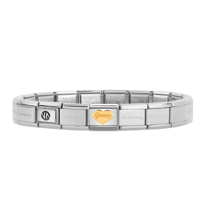 Nomination Silver Starter Bracelet With 18ct Gold Nanny Charm