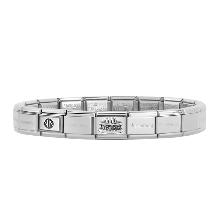 Nomination Silver Starter Bracelet With Birthday Cake Charm