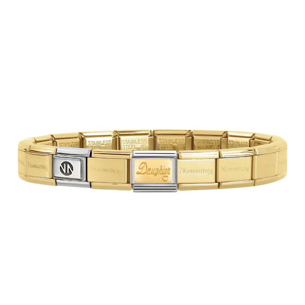Nomination Gold Starter Bracelet With 18ct Gold Daughter Charm