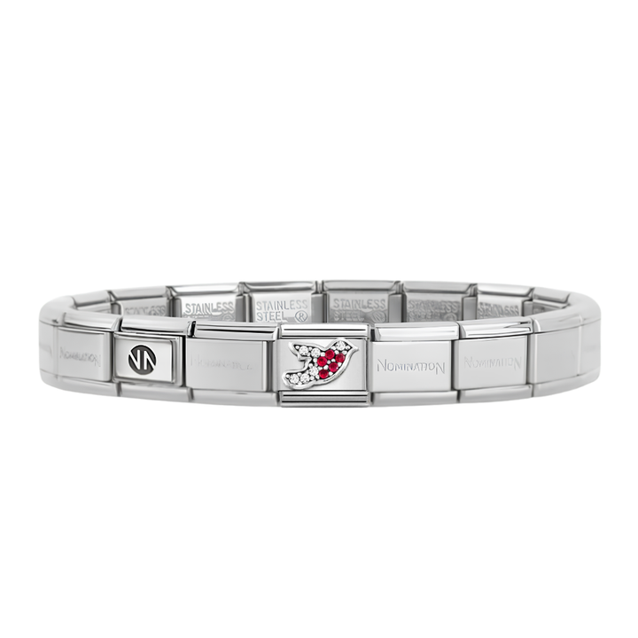Nomination Silver Starter Bracelet With Robin Crystal Charm