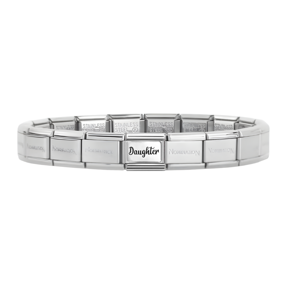 Nomination Silver Starter Bracelet With Silver Daughter Charm