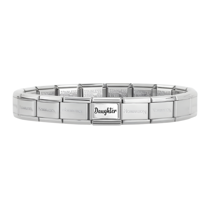 Nomination Silver Starter Bracelet With Silver Daughter Charm