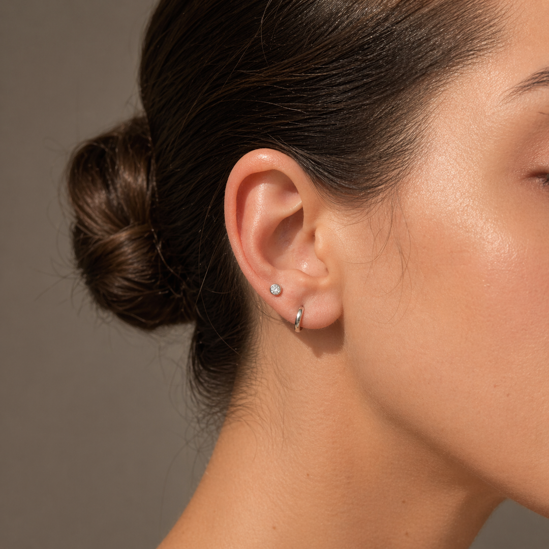 Ola Silver Classic CZ Stud Earrings