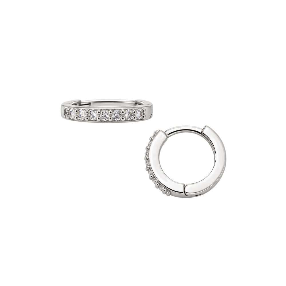 Ola Silver Mini Sparkle Huggies