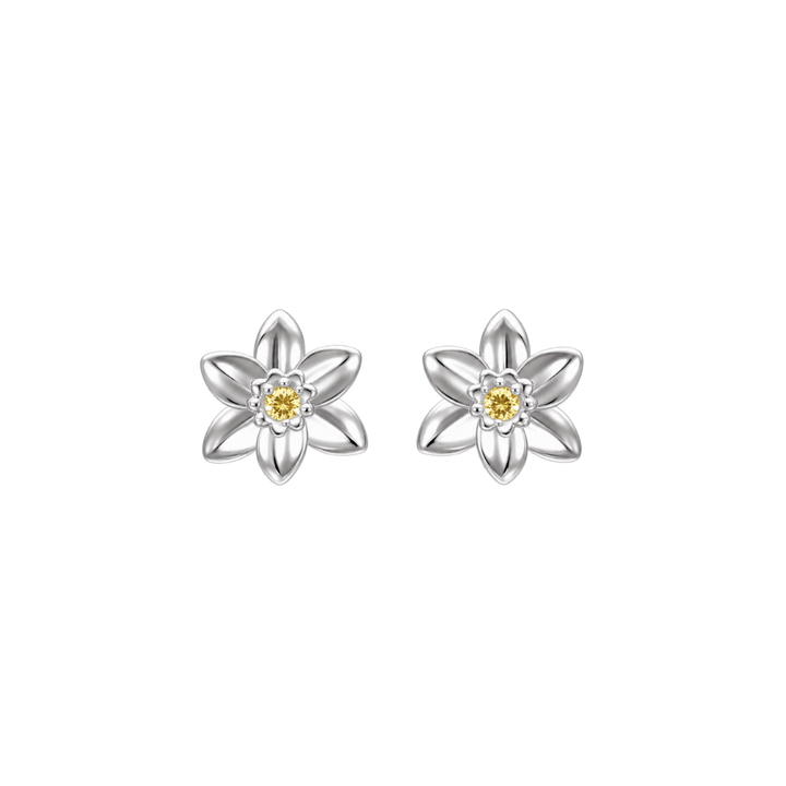 Ola Silver Daffodil Flower Earrings