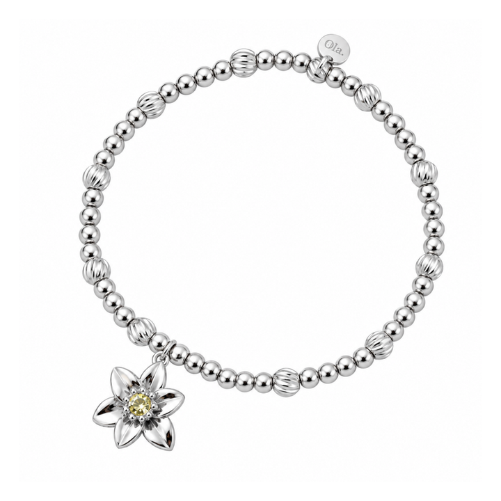 Ola Silver Daffodil Flower Bracelet