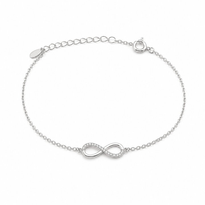 Ola Silver Sparkling Infinity Bracelet