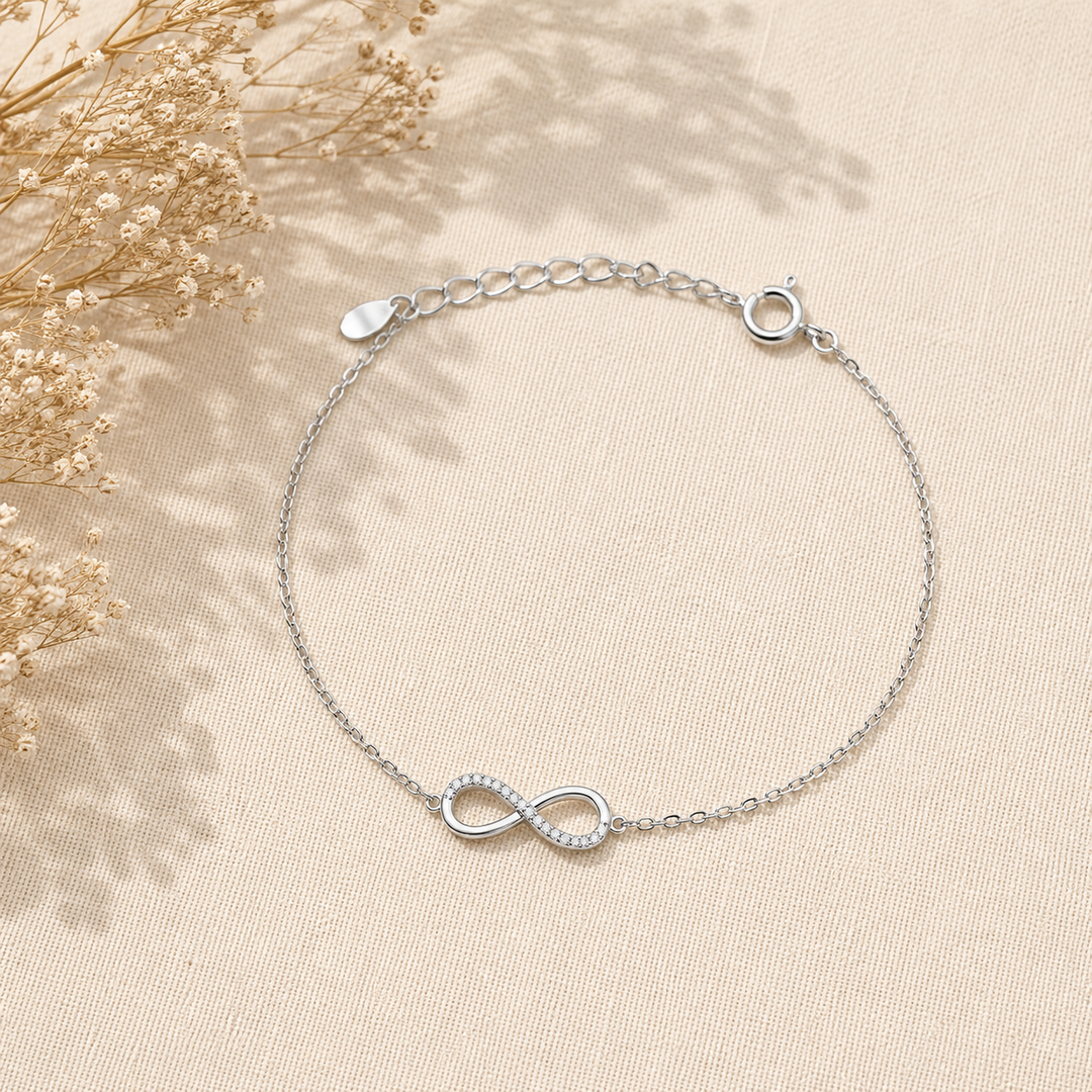 Ola Silver Sparkling Infinity Bracelet