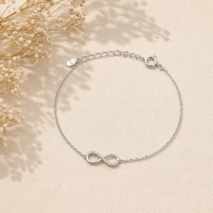 Ola Silver Sparkling Infinity Bracelet