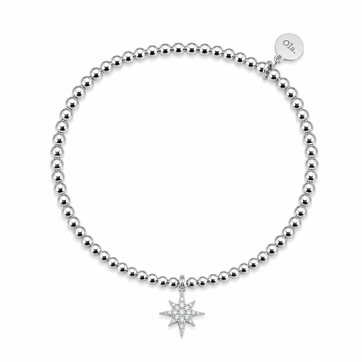 Ola Silver Sparkle Star Beaded Bracelet
