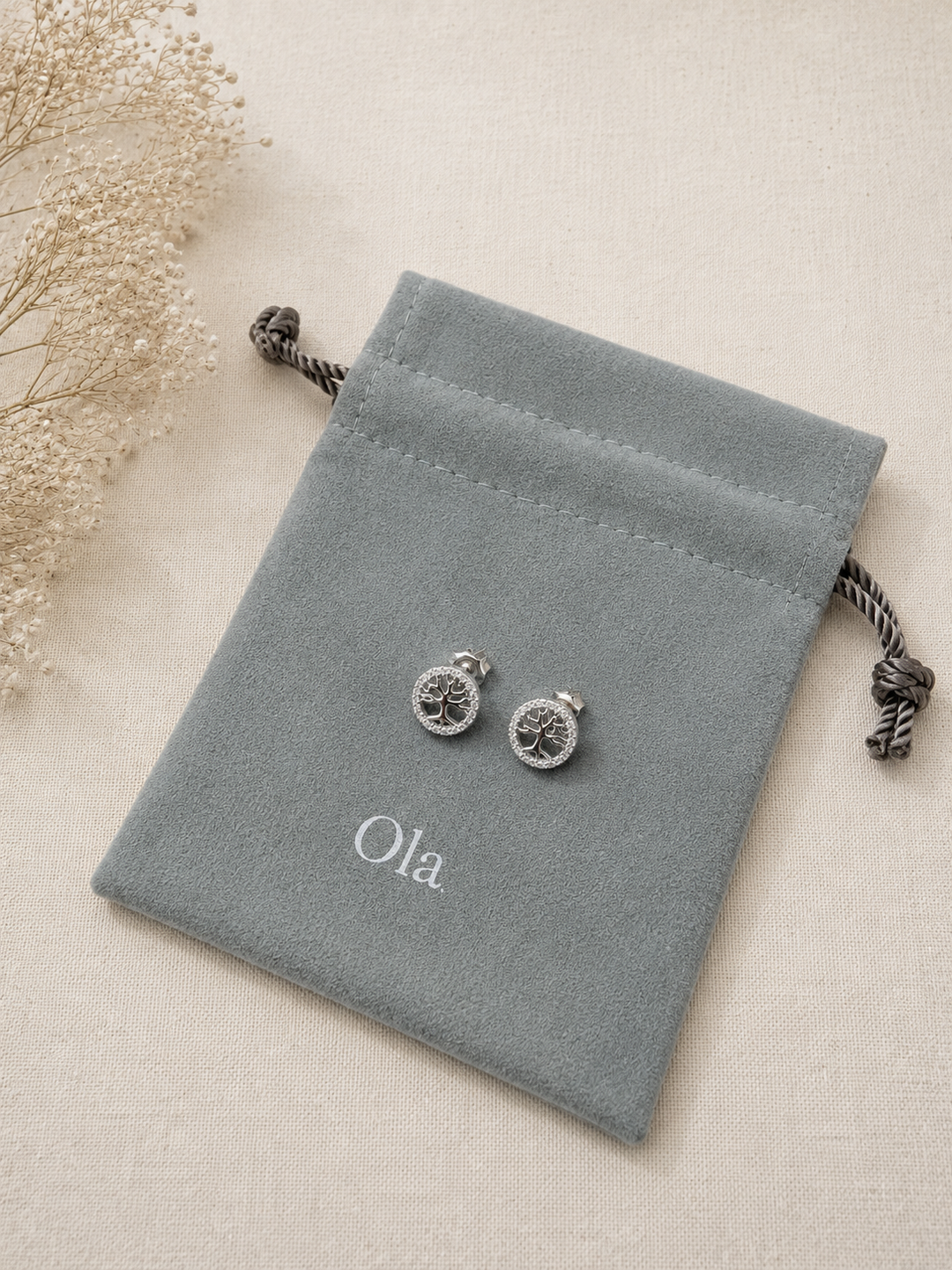 Ola Silver Tree of Life Stud Earrings