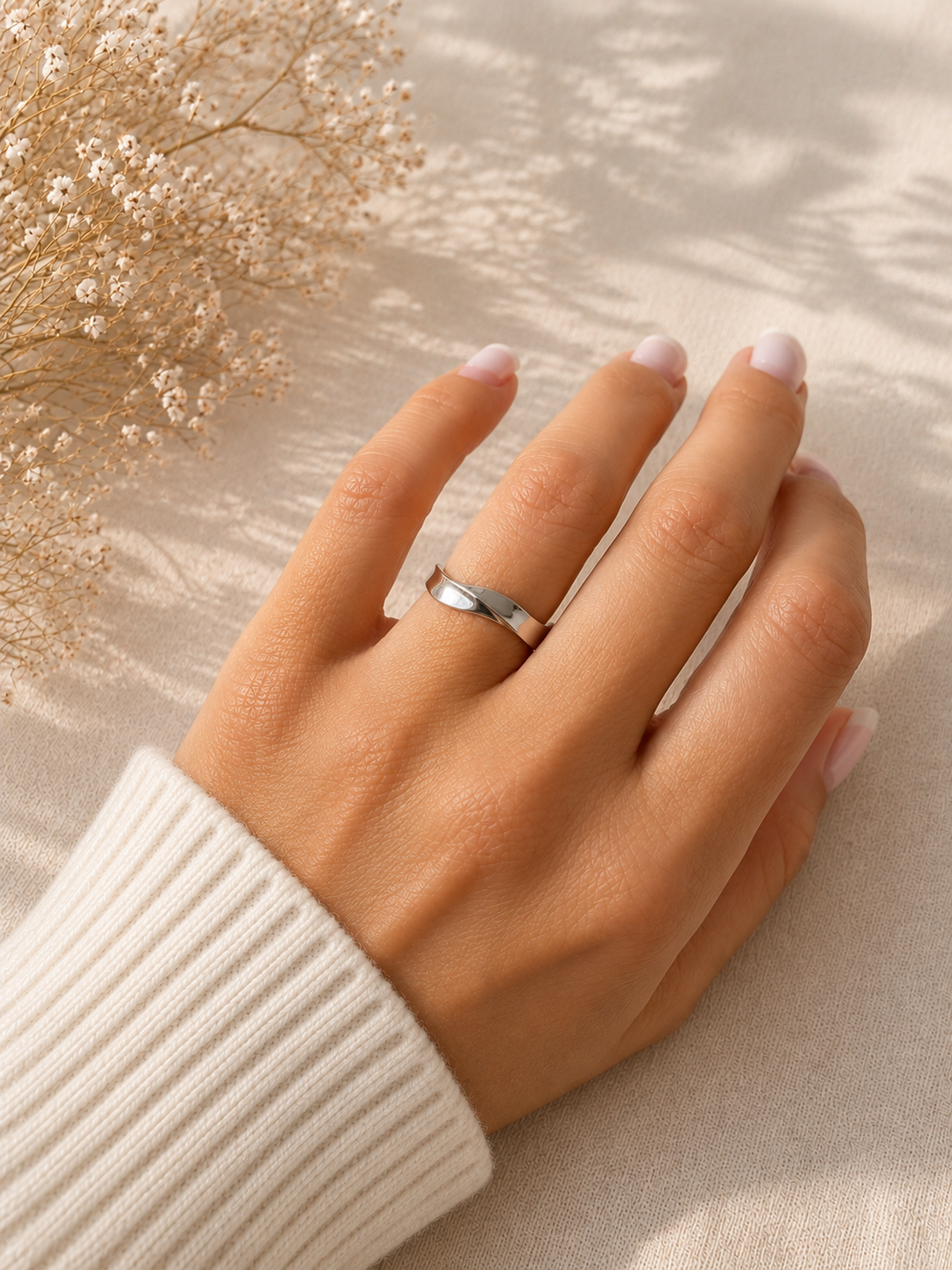 Ola Silver Wave Adjustable Ring