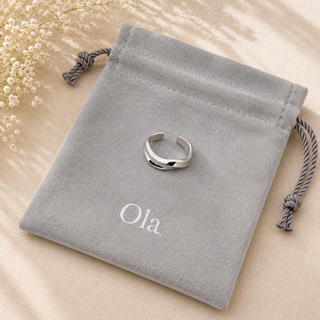 Ola Silver Wave Adjustable Ring