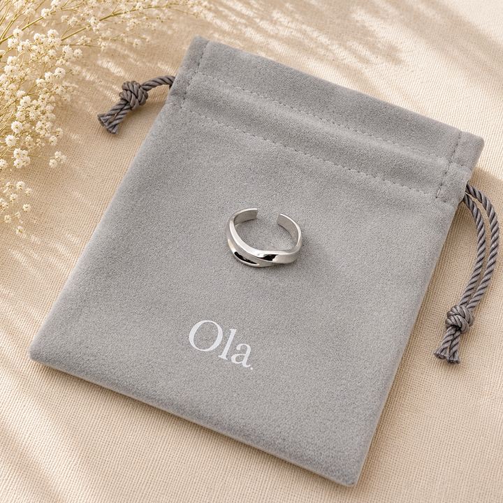 Ola Silver Wave Adjustable Ring