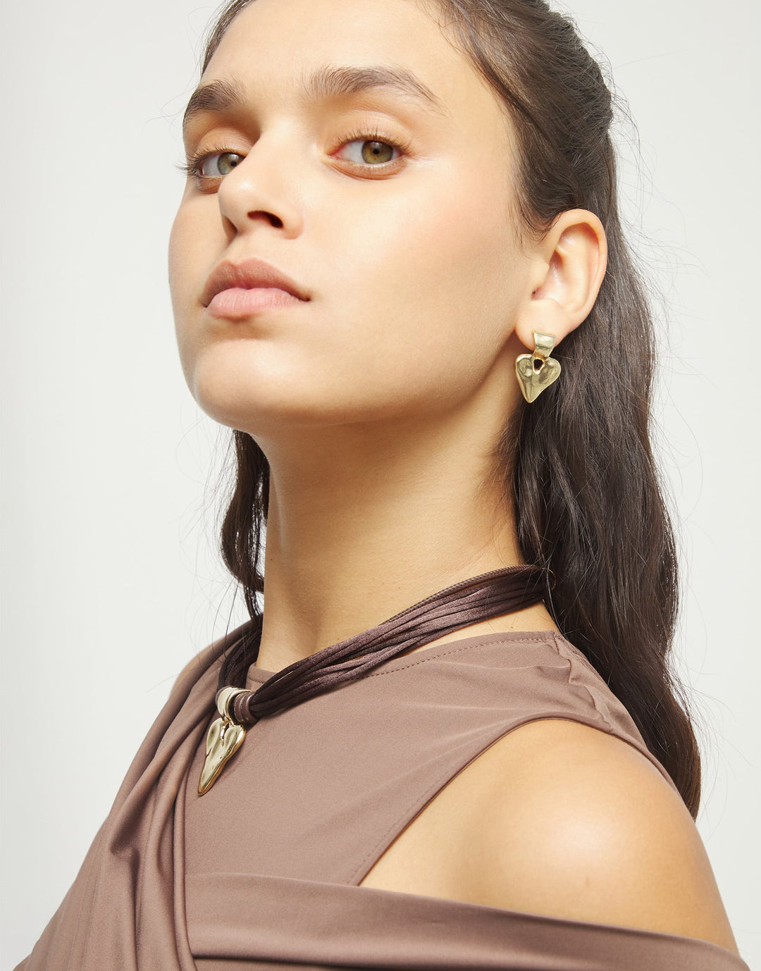 UNOde50 Small Heart Stud Earrings 18k Gold Plated