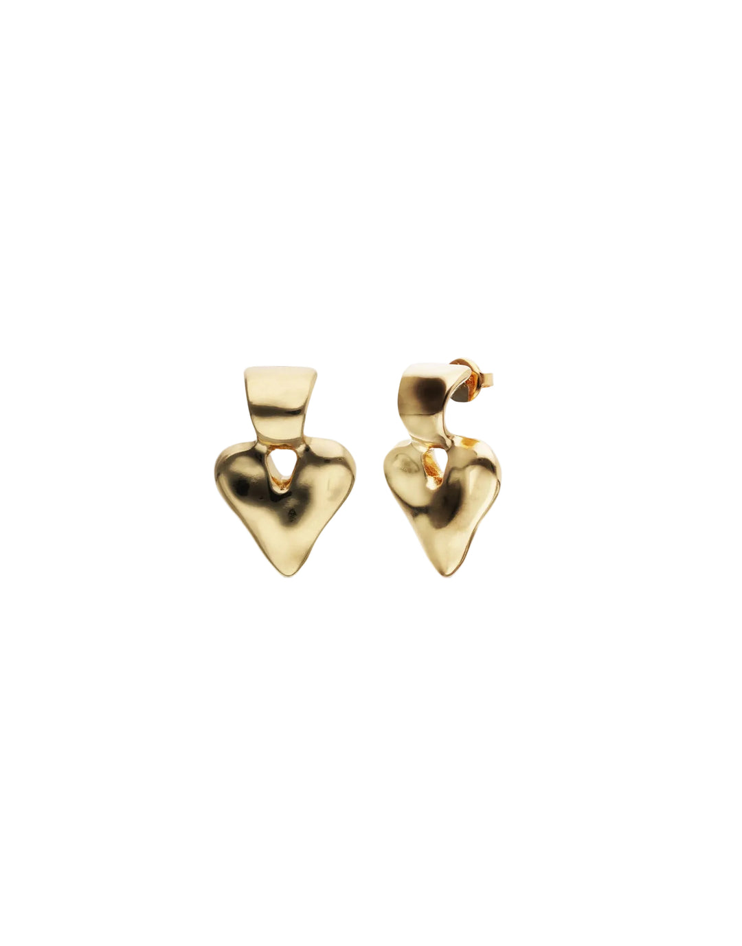 UNOde50 Small Heart Stud Earrings 18k Gold Plated