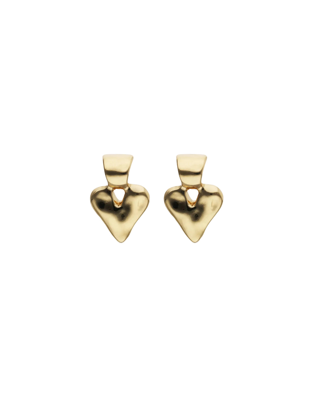 UNOde50 Small Heart Stud Earrings 18k Gold Plated