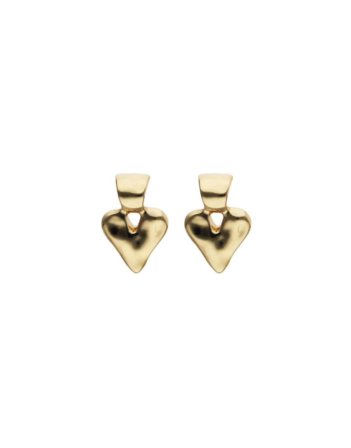 UNOde50 Small Heart Stud Earrings 18k Gold Plated