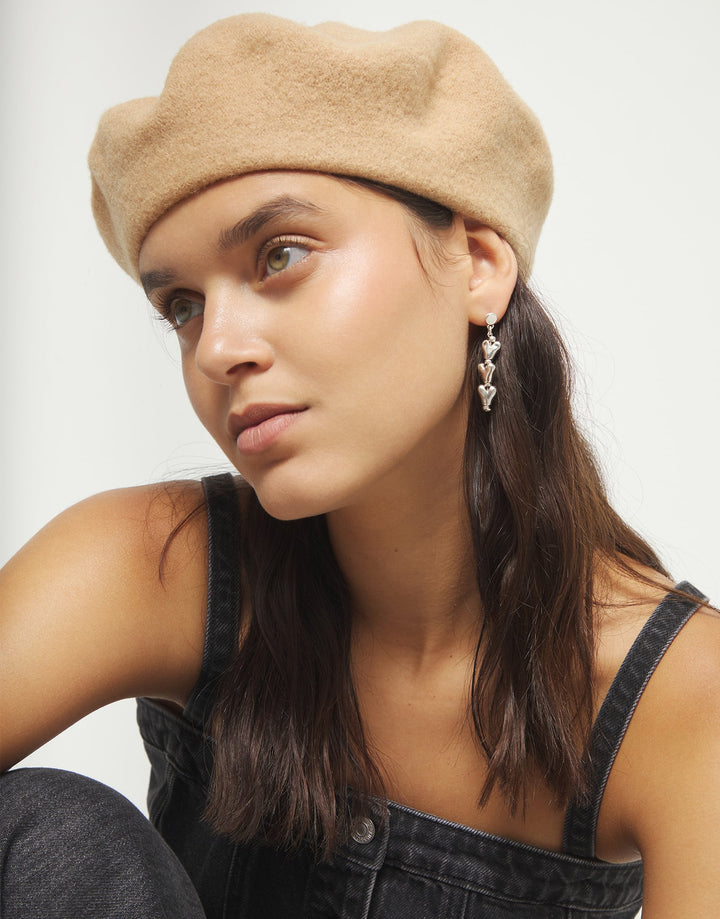 UNOde50 Drop Earrings with Chained Hearts Silver