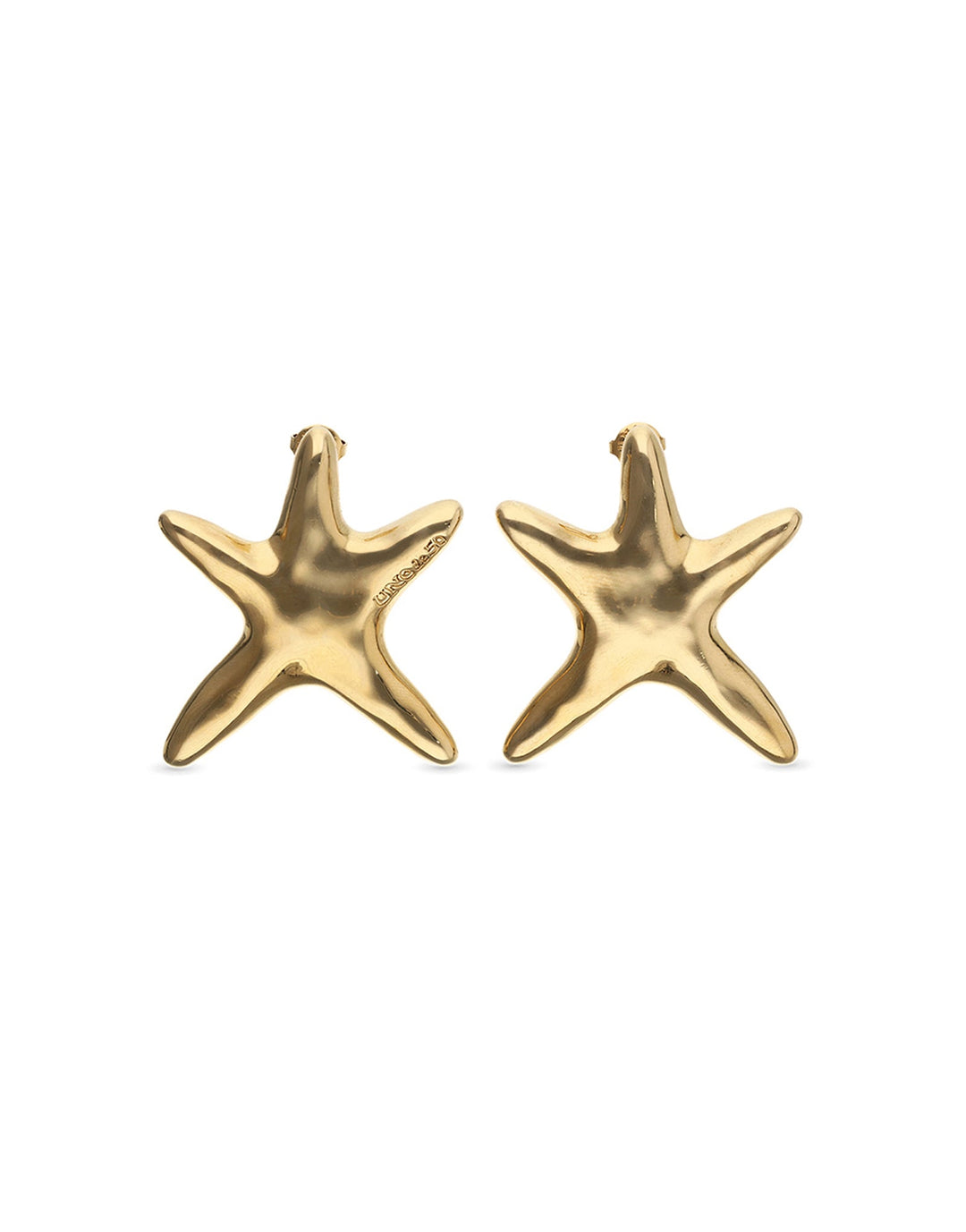 UNOde50 Large Starfish-Shaped Earrings 18k Gold Plated