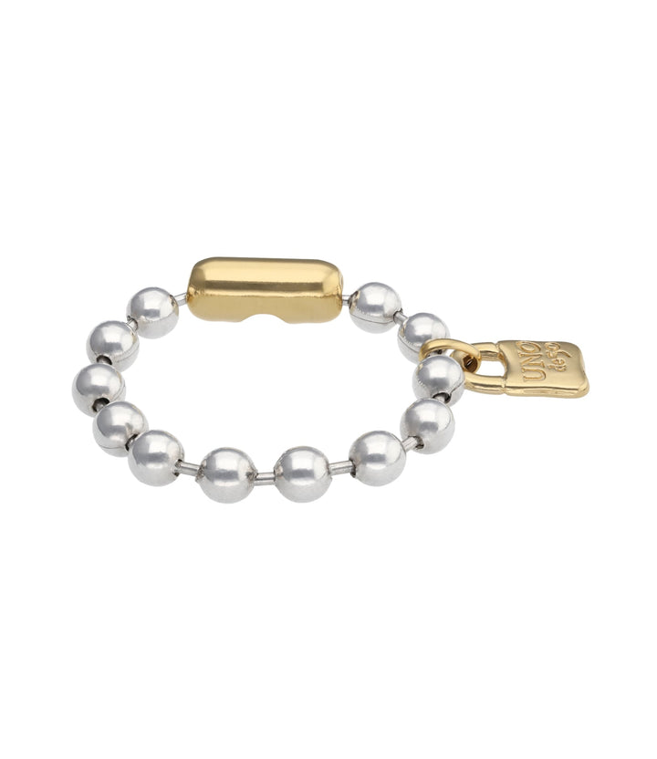 UNOde50 Beat Beaded Bracelet with Padlock Silver and Gold