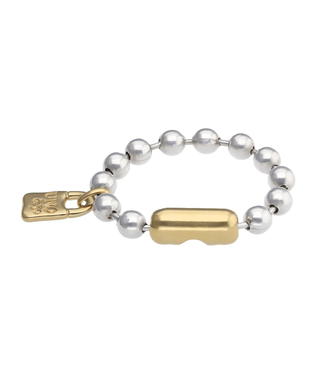 UNOde50 Beat Beaded Bracelet with Padlock Silver and Gold