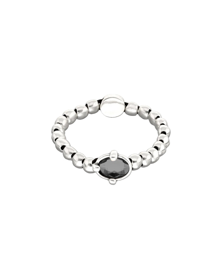 UNOde50 Ser Deslumbrante Oval Black Crystal Beaded Bracelet