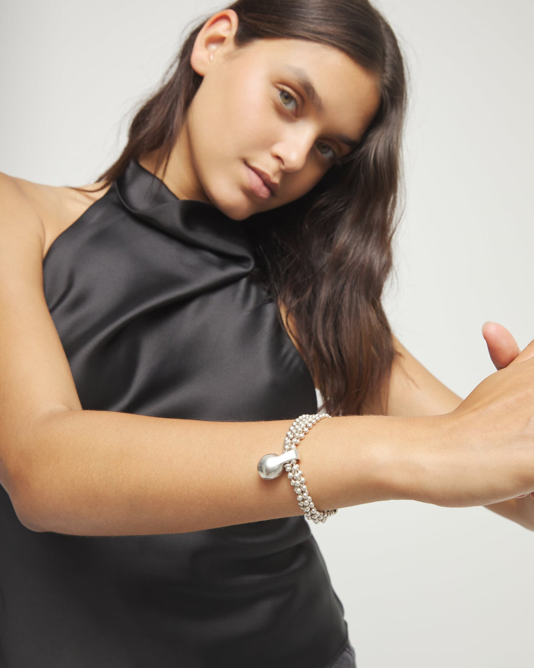 UNOde50 Bracelet with Silver Threads and Large Sphere