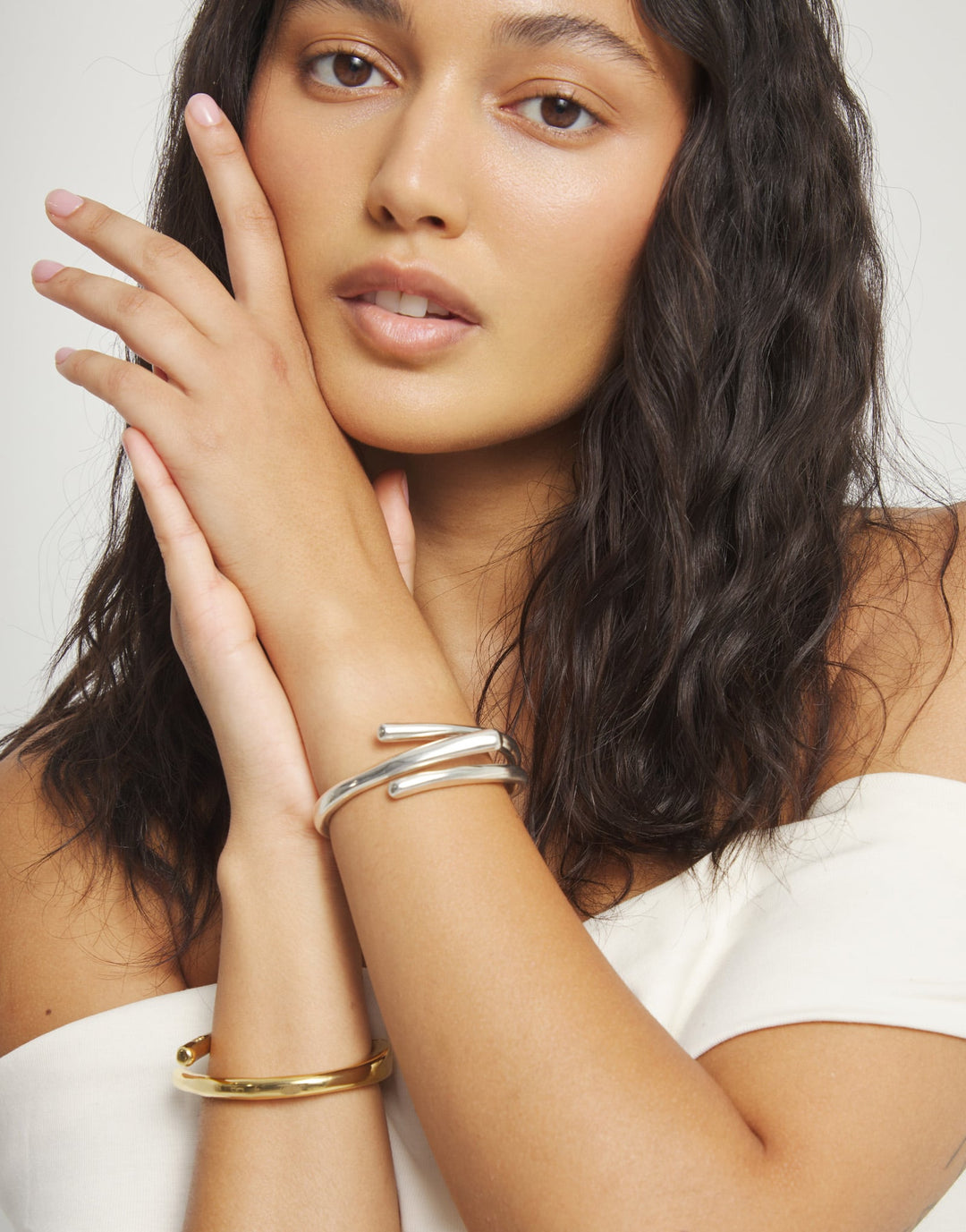 UNOde50 Roots Collection Bangle Bracelet with Three Intertwined Organic Shapes