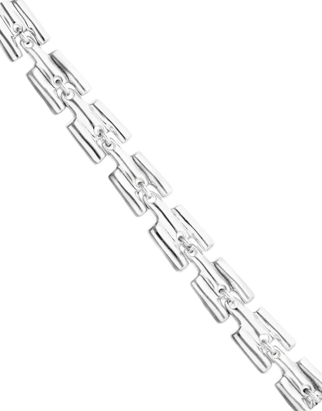 UNOde50 Roots Link Bracelet with Cylindrical Pieces Silver
