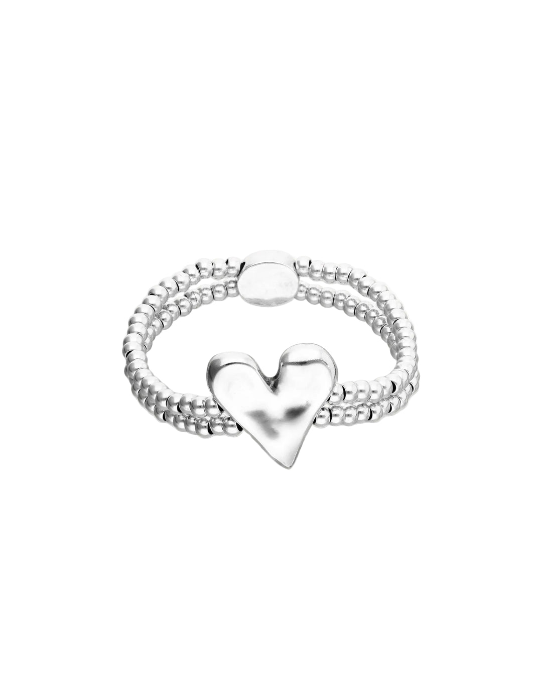 UNOde50 Beat Collection Double Elastic Bracelet With Heart Detail Silver