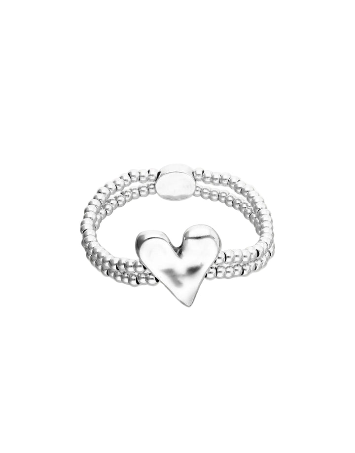 UNOde50 Beat Collection Double Elastic Bracelet With Heart Detail Silver