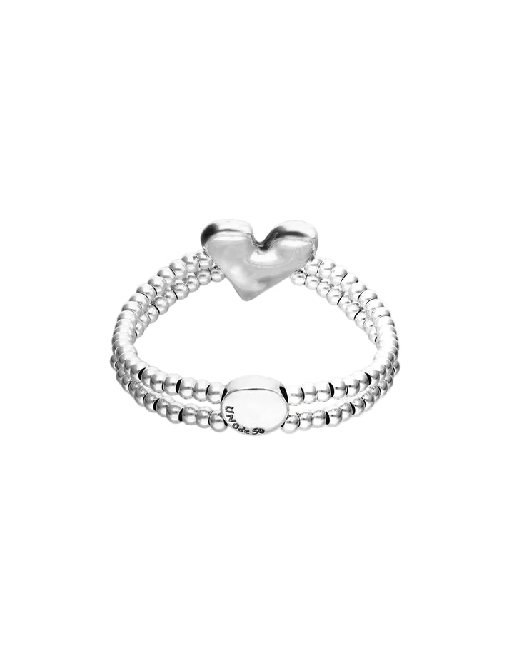 UNOde50 Beat Collection Double Elastic Bracelet With Heart Detail Silver