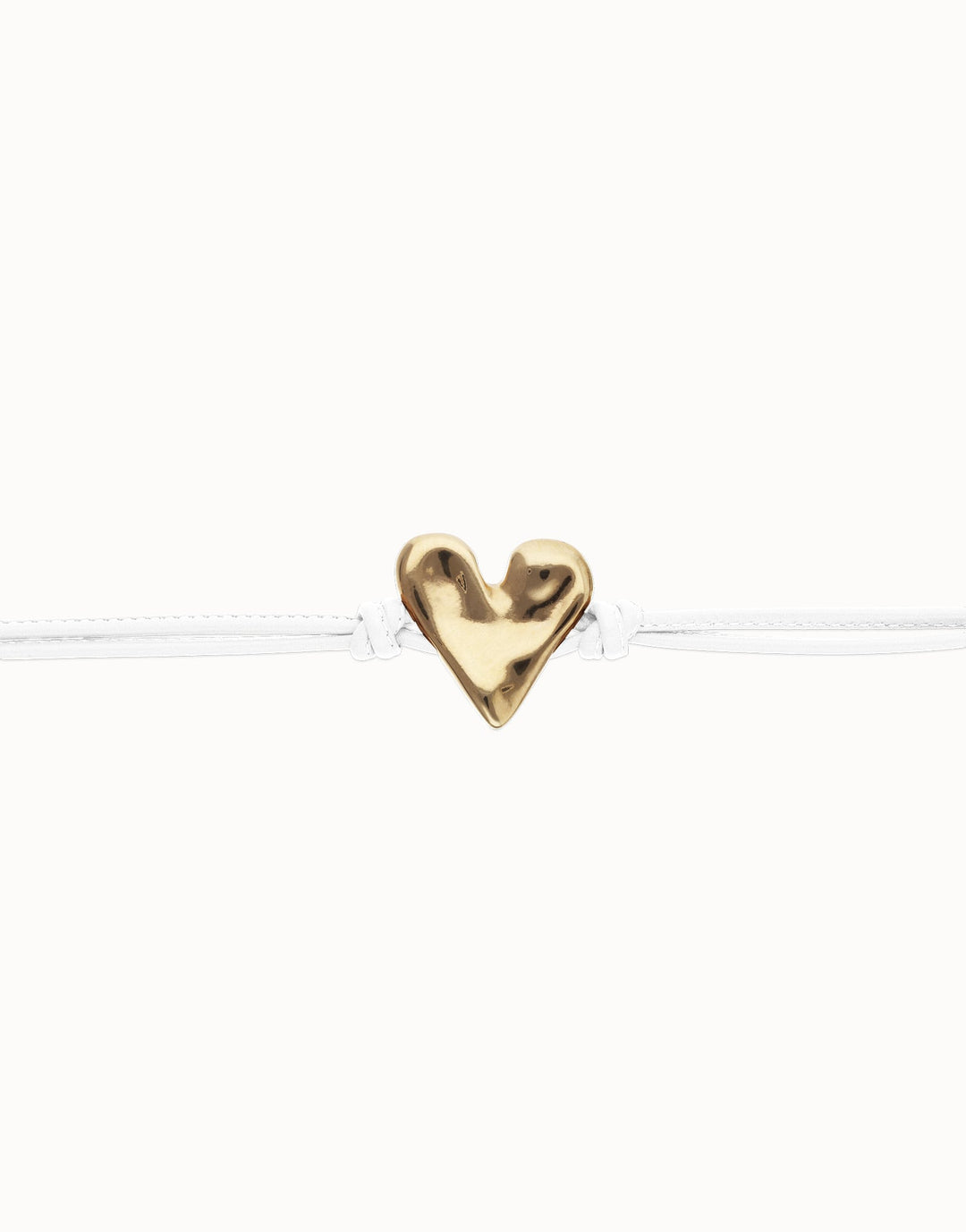 UNOde50 Beat Collection Leather Bracelet with Heart Detail White