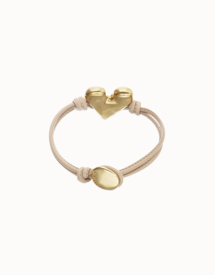 UNOde50 Beat Collection Camel Leather Bracelet with Heart Detail