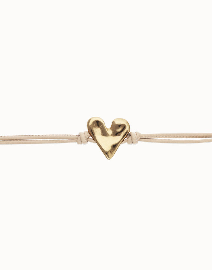 UNOde50 Beat Collection Camel Leather Bracelet with Heart Detail