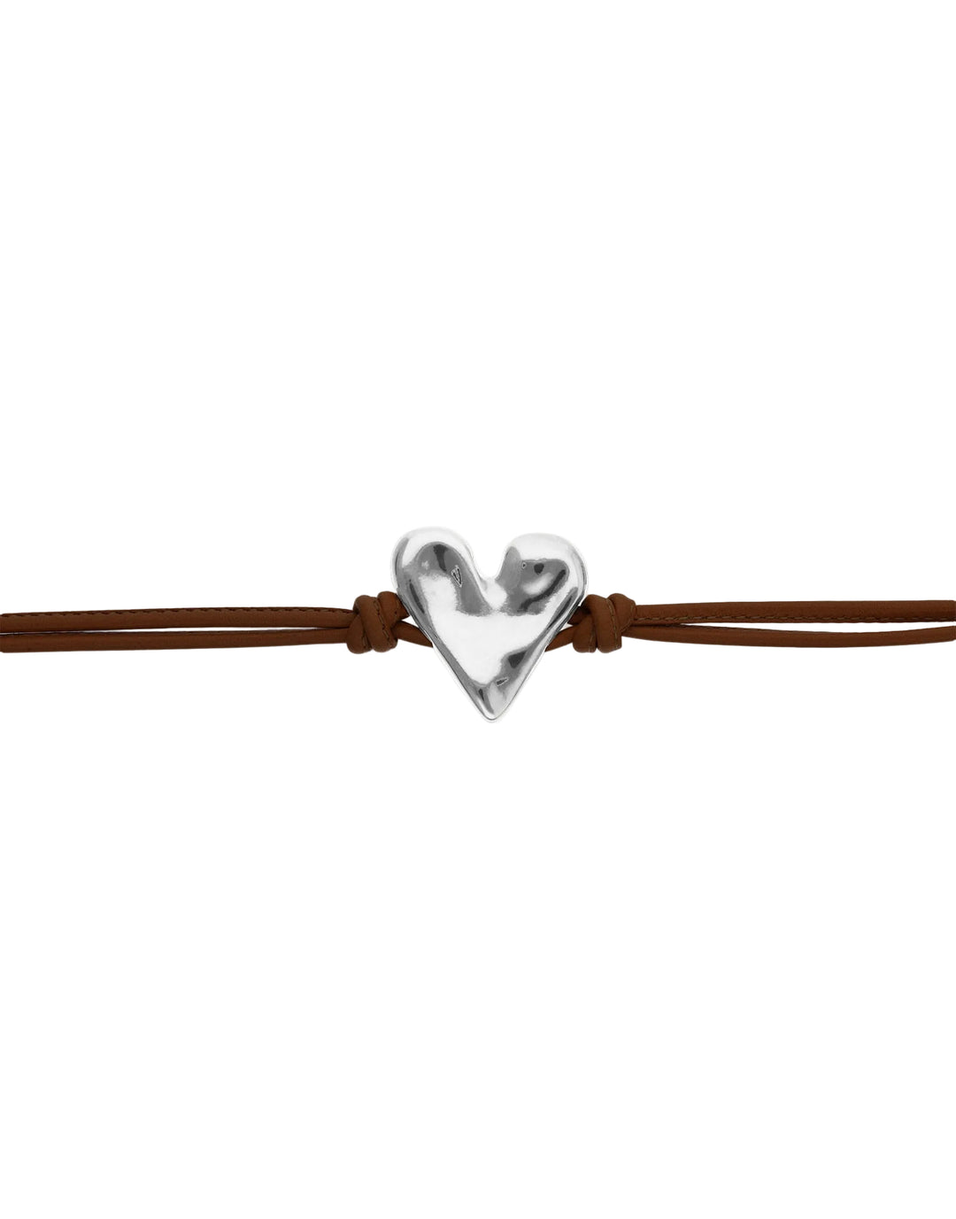 UNOde50 Beat Collection Leather Heart Bracelet Sterling Silver Plated