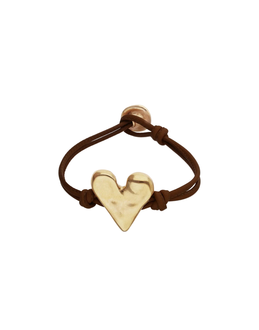 UNOde50 Brown Leather Bracelet with Heart Detail