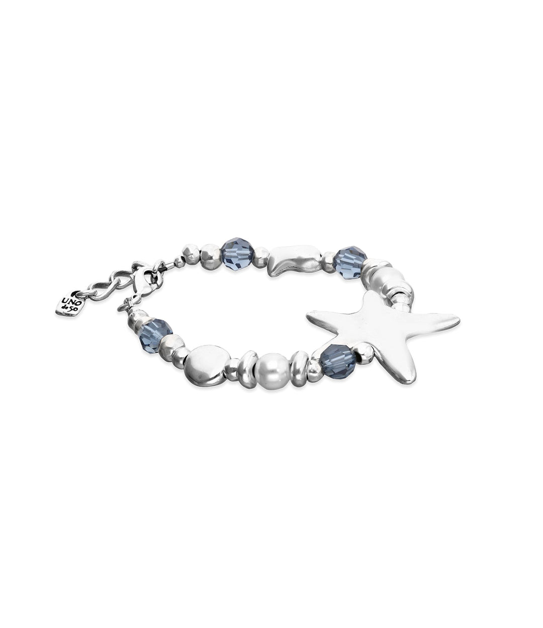 UNOde50 Arcadia Elastic Bracelet with Blue Crystals and Starfish Silver